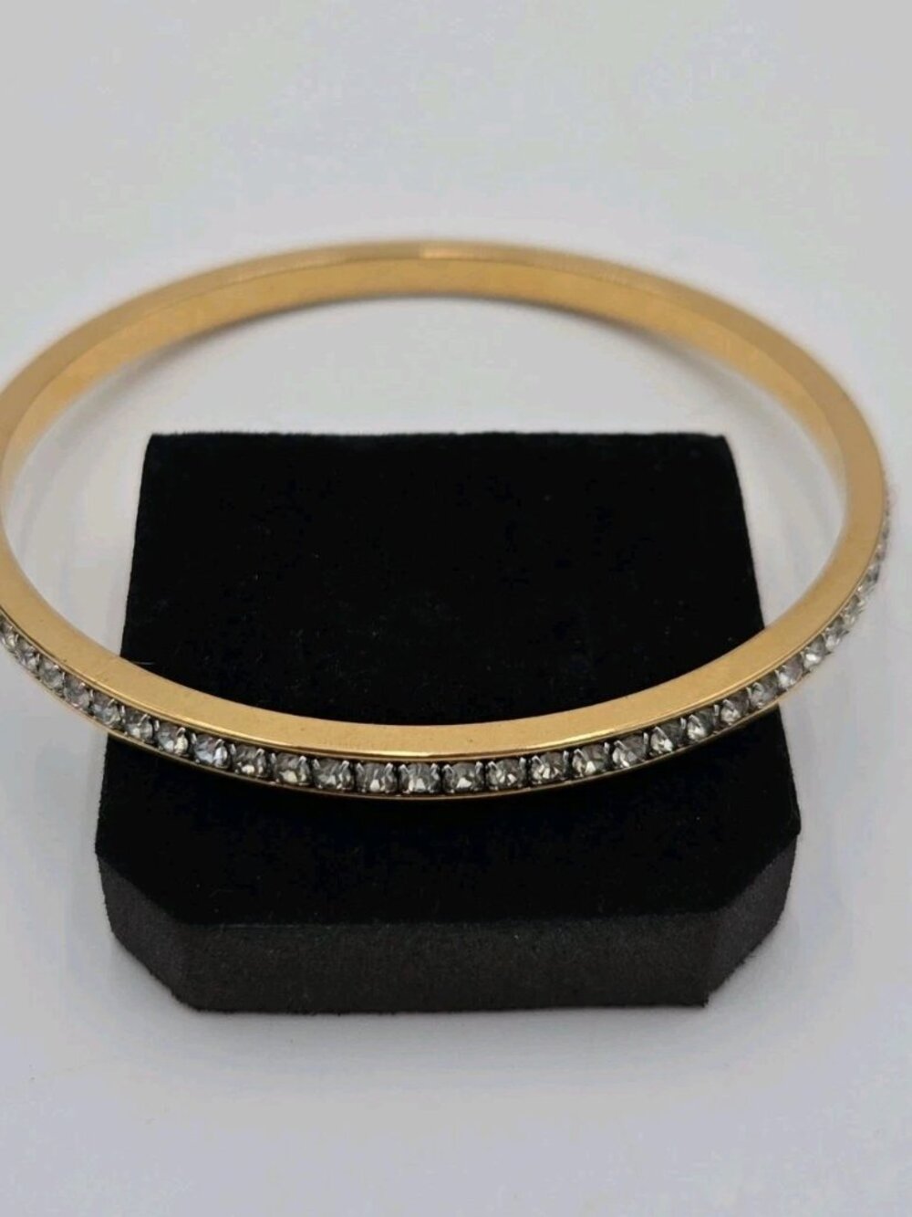 Gold Tone Rhinestone Bangle Bracelet~~STUNNING!